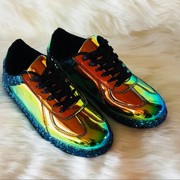 Holographic Oil Spill Sneakers - Picture 5 of 7